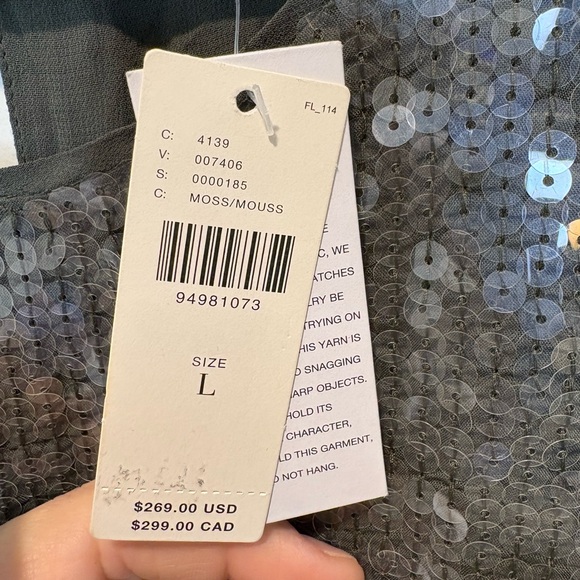 Anthropologie Velvet gray-green Sequin dress - Picture 9 of 9